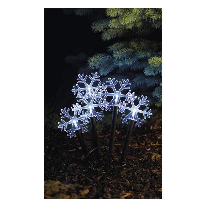 LED Kerst Decoratie voor Buiten 5xLED/3xAA IP44 sneeuwvlokken