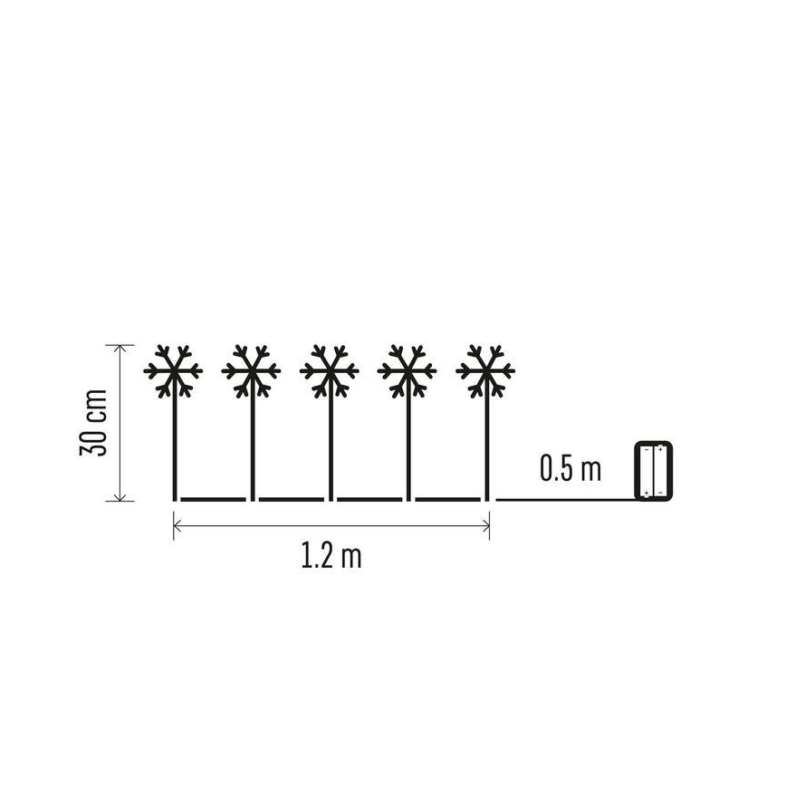 LED Kerst Decoratie voor Buiten 5xLED/3xAA IP44 sneeuwvlokken