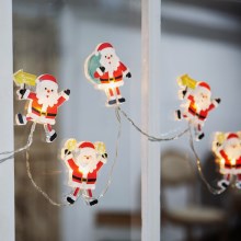 LED Kerst Lichtketting met zuignappen 6xLED/2xAA 1,2m warm wit Kerstman