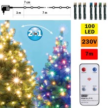 LED Kerst Lichtketting voor Buiten 100xLED 10m IP44 warm wit/meerdere kleuren + afstandsbediening