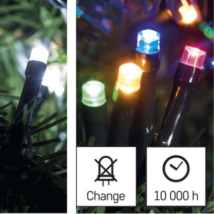 LED Kerst Lichtketting voor Buiten 100xLED/8 modi 15m IP44 koud wit/meerdere kleuren