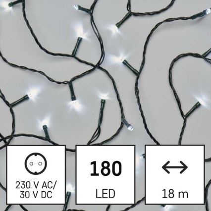 LED Kerst Lichtketting voor Buiten 180xLED/8 modi 23m IP44 koud wit