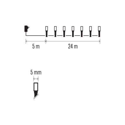 LED Kerst Lichtketting voor Buiten 240xLED/8 modi 29m IP44 warm wit