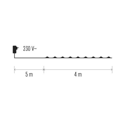 LED Kerst Lichtketting voor Buiten 40xLED 9m IP44 koud wit