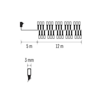 LED Kerst Lichtketting voor Buiten 600xLED/17m IP44 meerdere kleuren