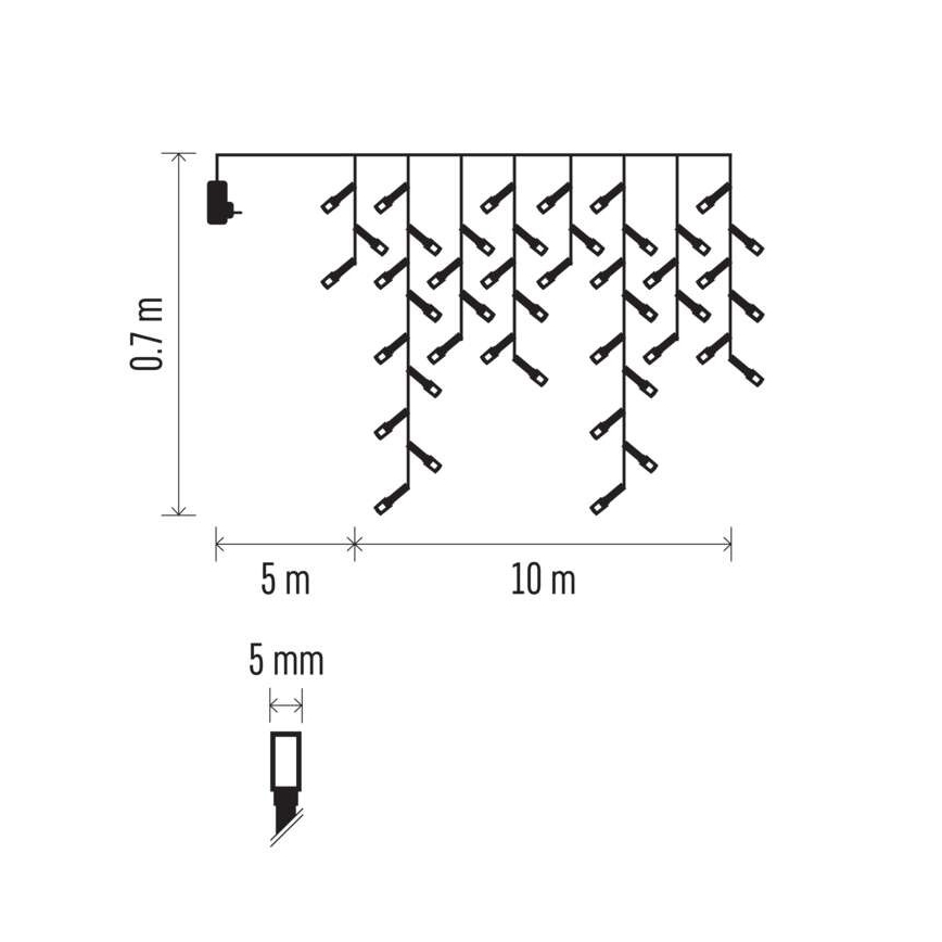 LED Kerst Lichtketting voor Buiten 600xLED/8 modi 15m IP44 koud wit