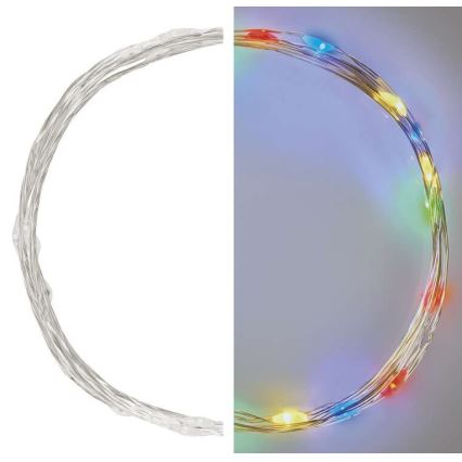 LED Kerst lichtsnoer 20xLED/2xAA 2,4m Meerdere kleuren