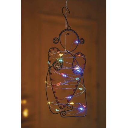LED Kerst lichtsnoer 20xLED/2xAA 2,4m Meerdere kleuren