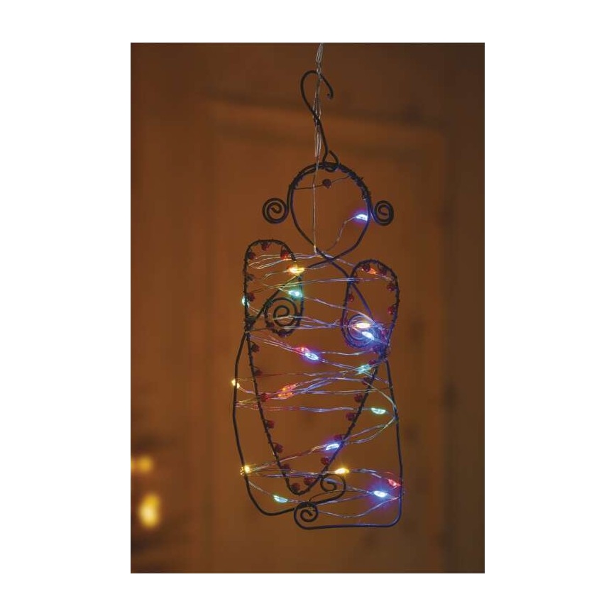 LED Kerst lichtsnoer 20xLED/2xAA 2,4m Meerdere kleuren
