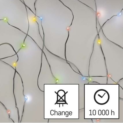 LED Kerst lichtsnoer 20xLED/2xAA 2,4m Meerdere kleuren
