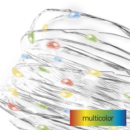 LED Kerst lichtsnoer 20xLED/2xAA 2,4m Meerdere kleuren