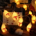 LED Kerst lichtsnoer 20xLED/3xAA/warm wit 3,3m Sneeuwpoppen