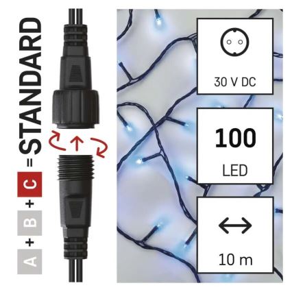 LED Kerst lichtsnoer voor buiten 100xLED/10m IP44 blauw