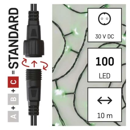 LED Kerst lichtsnoer voor buiten 100xLED/10m IP44 groen