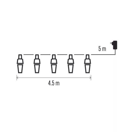 LED Kerst lichtsnoer voor buiten 10xLED/9,5 m IP44 koud wit