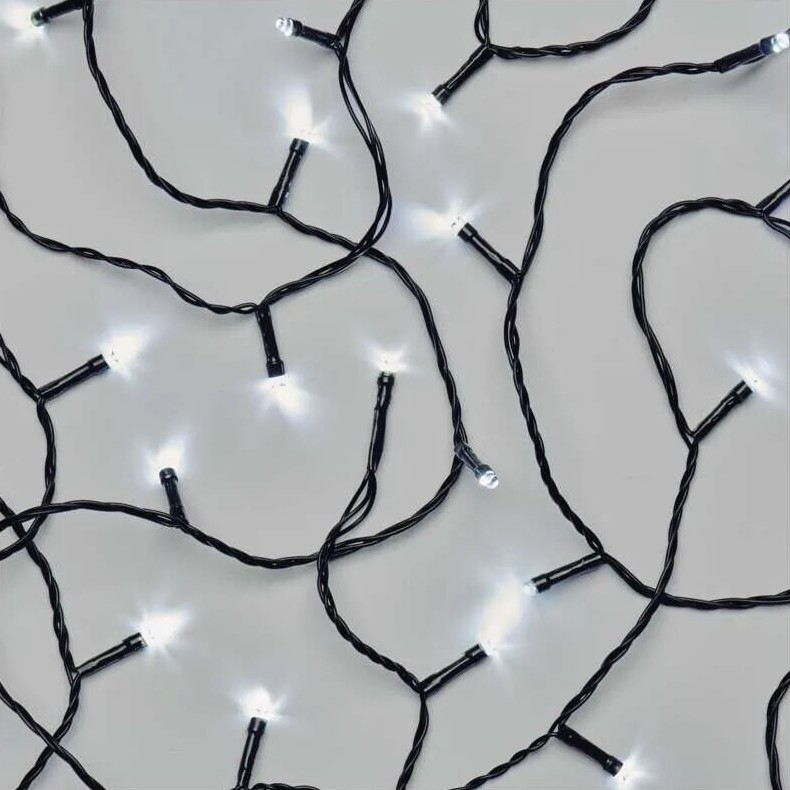 LED Kerst lichtsnoer voor buiten 120xLED/3xAA 8,9m IP44 koud wit