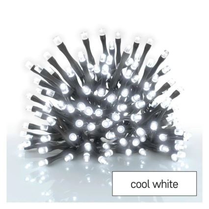 LED Kerst lichtsnoer voor buiten 40xLED/3xAA 3,3m IP44 koud wit