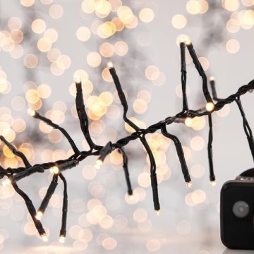 LED Kerst lichtsnoer voor buiten CLUSTER 768xLED/8 Functies 9 m IP44 warm wit