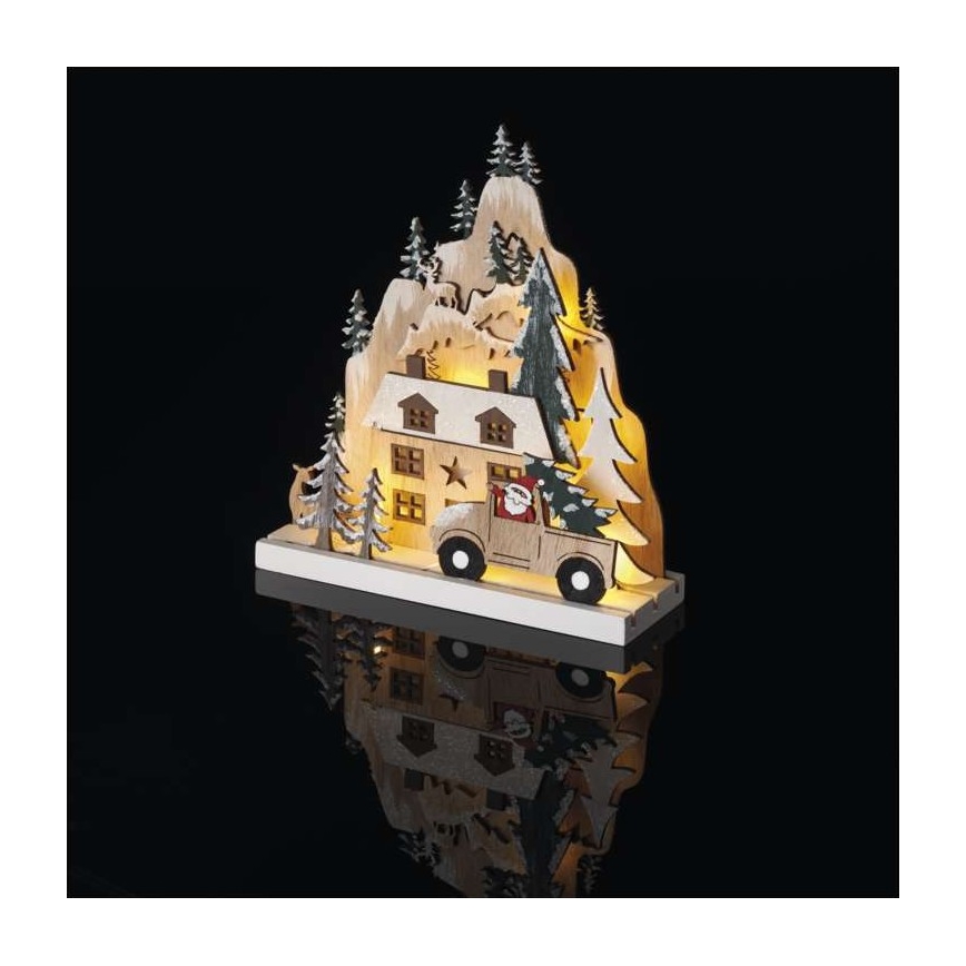 LED kerstdecoratie 10xLED/2xAA beige