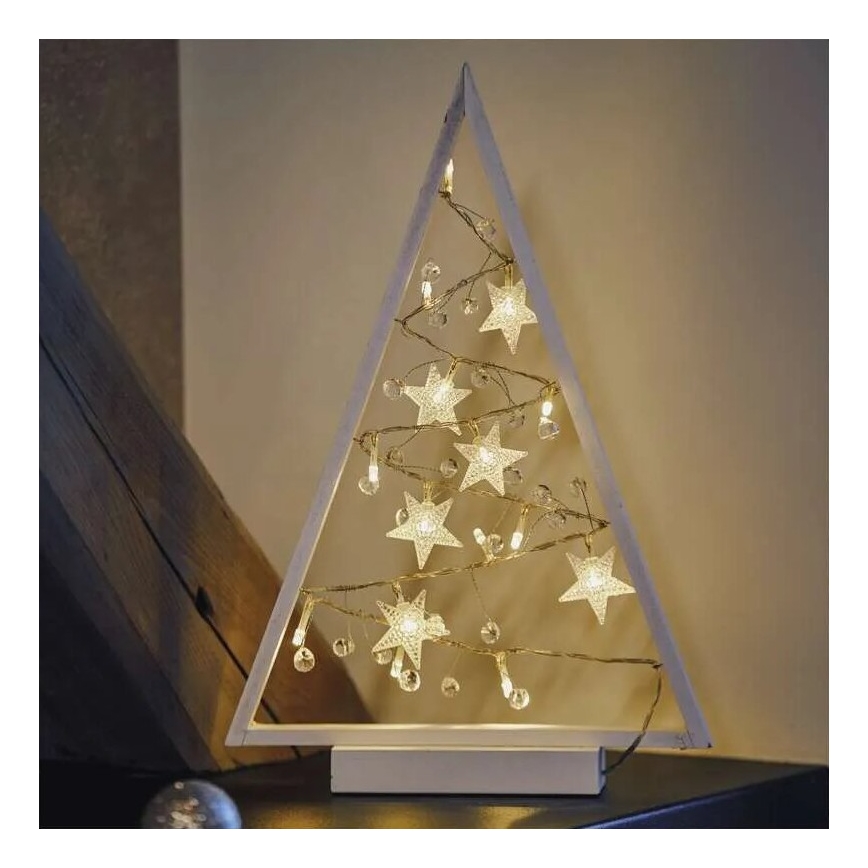 LED Kerstdecoratie 15xLED/2xAA kerstboom