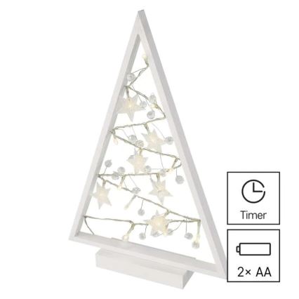 LED Kerstdecoratie 15xLED/2xAA kerstboom