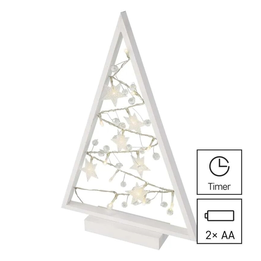 LED Kerstdecoratie 15xLED/2xAA kerstboom