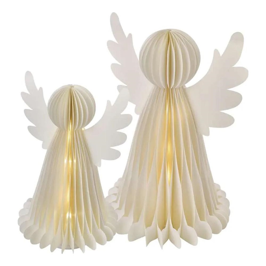 LED kerstdecoratie 20xLED/6xAA engelen