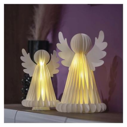 LED kerstdecoratie 20xLED/6xAA engelen