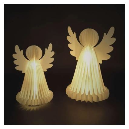 LED kerstdecoratie 20xLED/6xAA engelen