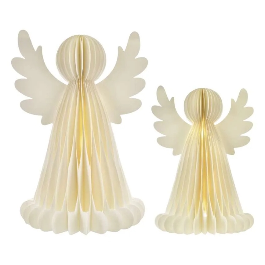 LED kerstdecoratie 20xLED/6xAA engelen