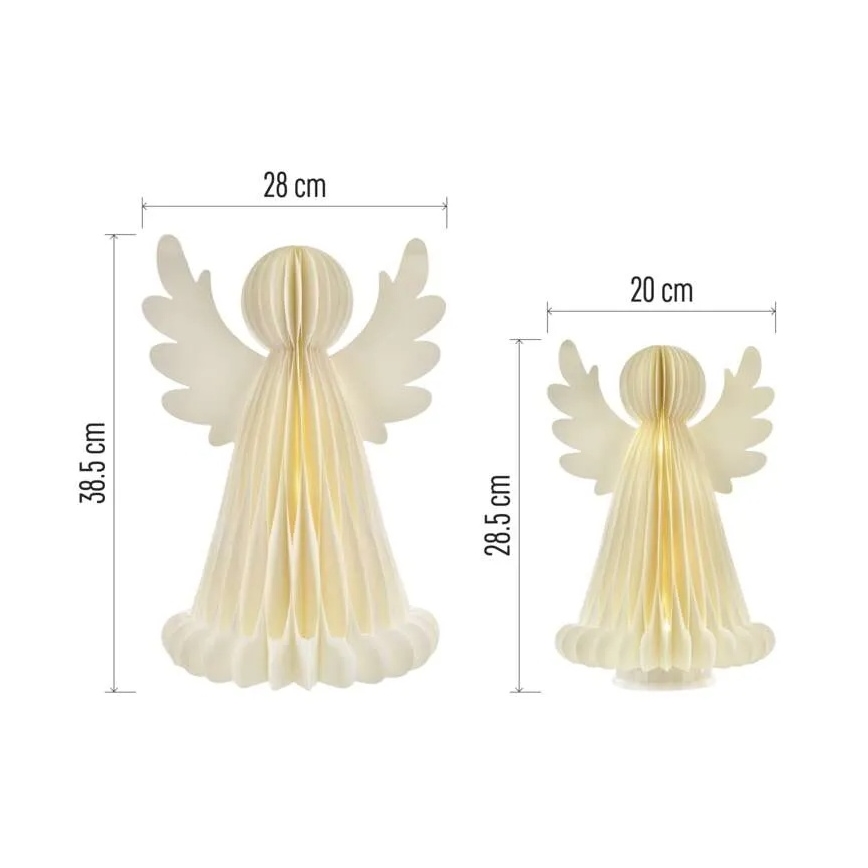 LED kerstdecoratie 20xLED/6xAA engelen