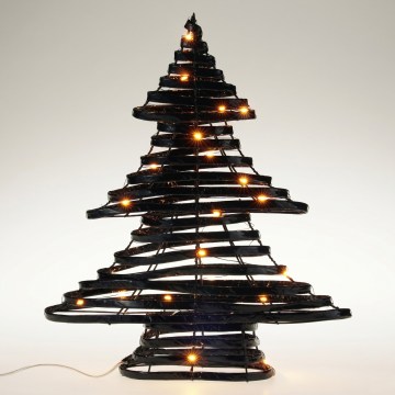LED Kerstdecoratie 30xLED/3xAA 40 cm warm wit kerstboompje/zwart