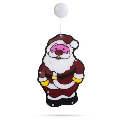 LED-kerstdecoratie Kerstman 8xLED/3xAAA, koelwit
