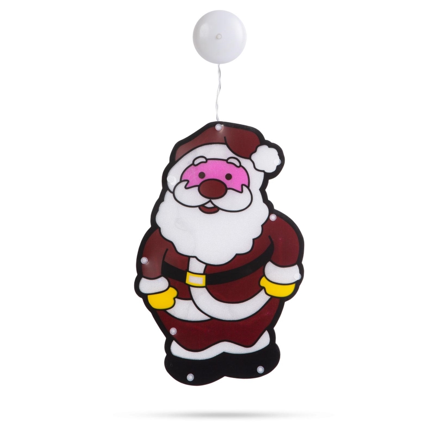 LED-kerstdecoratie Kerstman 8xLED/3xAAA, koelwit