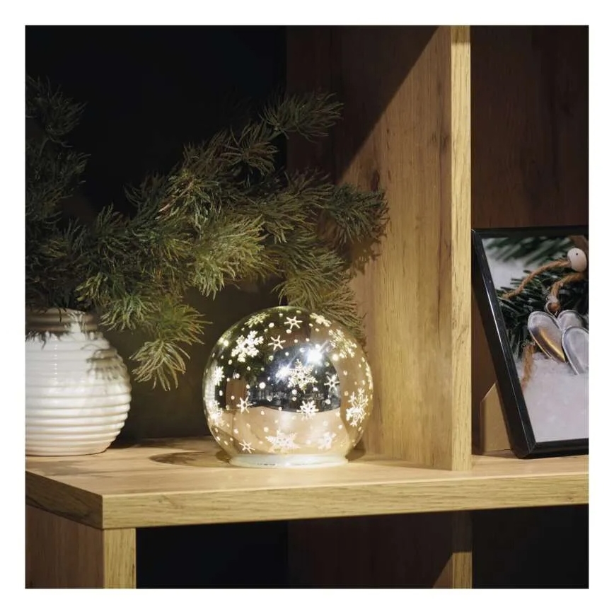 LED kerstdecoratie LED/0,3W/3xAA kerstbal Ø 12 cm