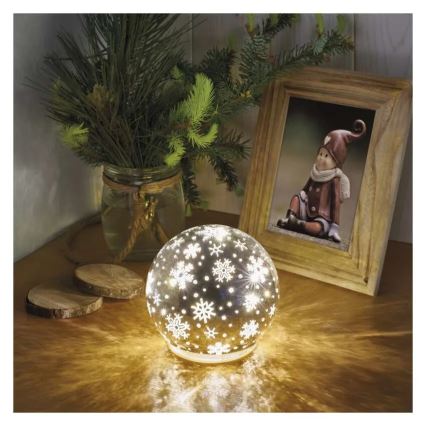 LED kerstdecoratie LED/0,3W/3xAA kerstbal Ø 12 cm