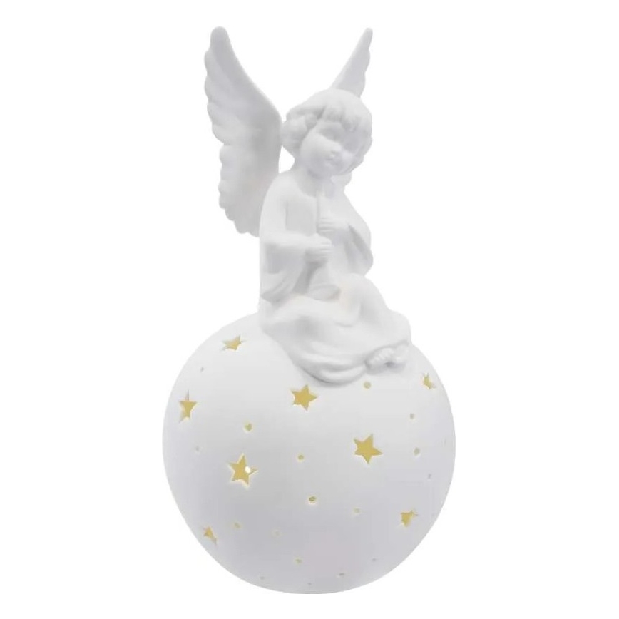 LED kerstdecoratie LED/0,4W/2xAA keramische engel