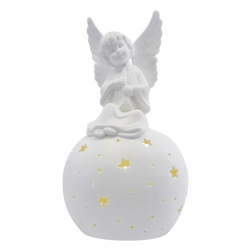 LED kerstdecoratie LED/0,4W/2xAA keramische engel