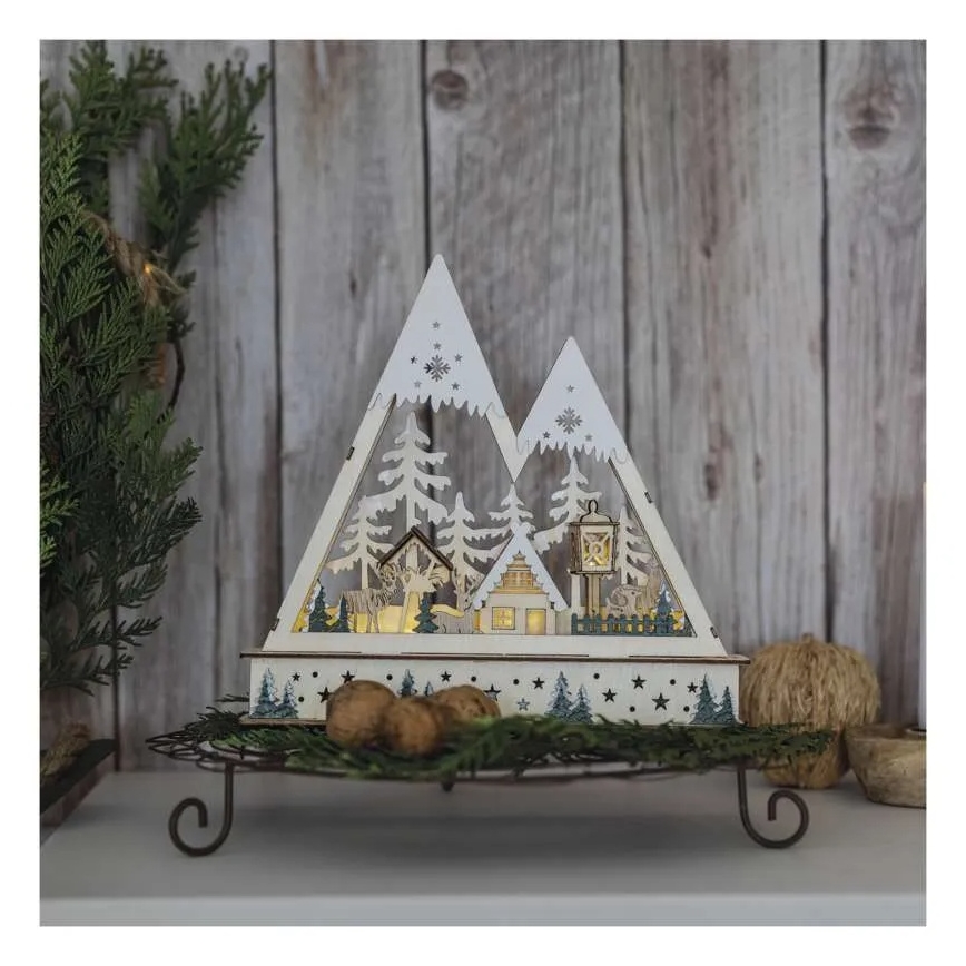 LED kerstdecoratie LED/0,6W/2xAA kerstlandschap