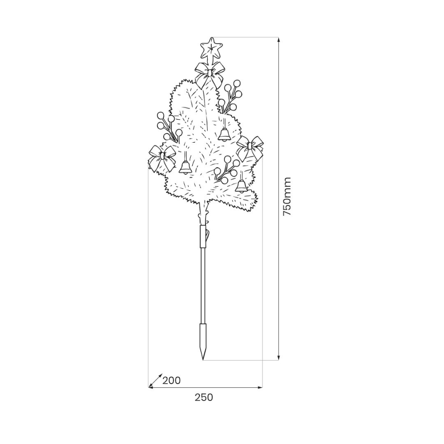 LED kerstdecoratie LED/1W/230V 75 cm IP44 wit