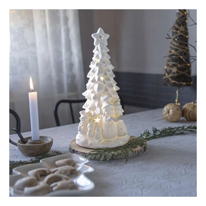 LED kerstdecoratie LED/2xAA warm wit kerstboompje