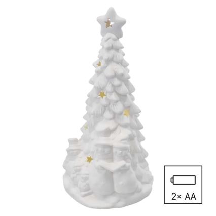 LED kerstdecoratie LED/2xAA warm wit kerstboompje