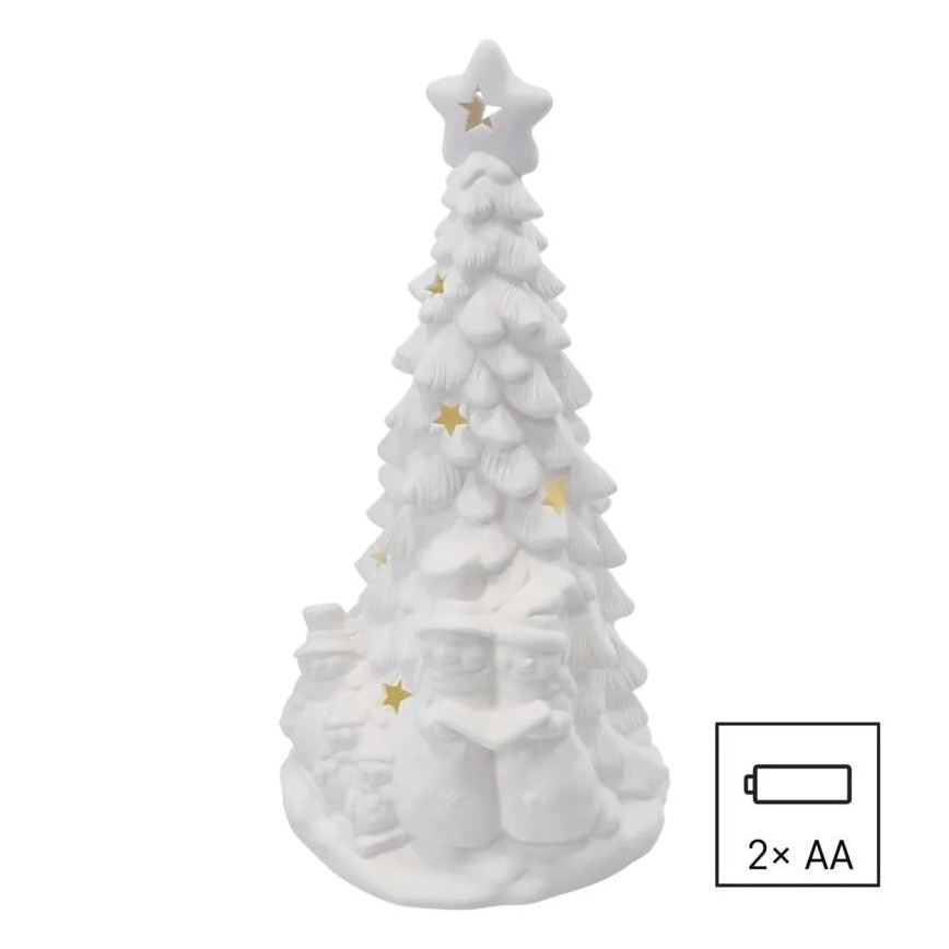 LED kerstdecoratie LED/2xAA warm wit kerstboompje
