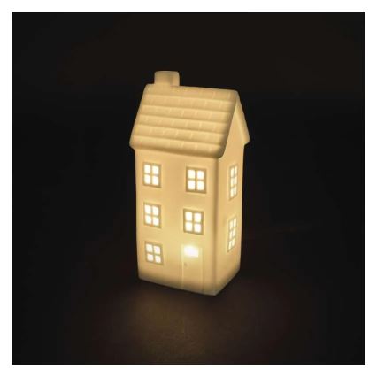 LED kerstdecoratie LED/CR2032-huisje