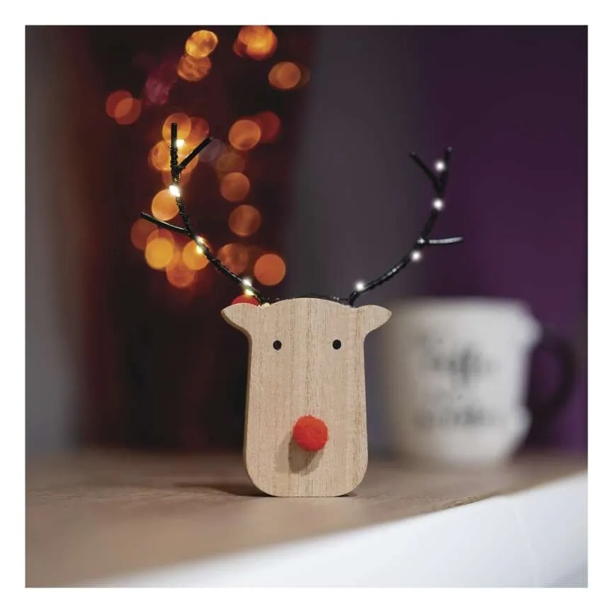 LED kerstdecoratie rendier 8xLED/2xAAA