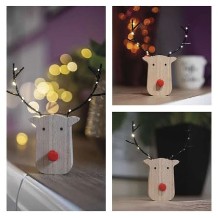 LED kerstdecoratie rendier 8xLED/2xAAA