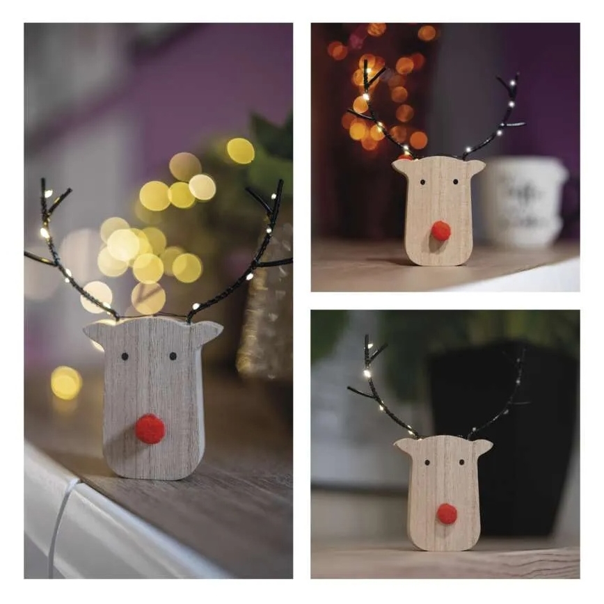LED kerstdecoratie rendier 8xLED/2xAAA