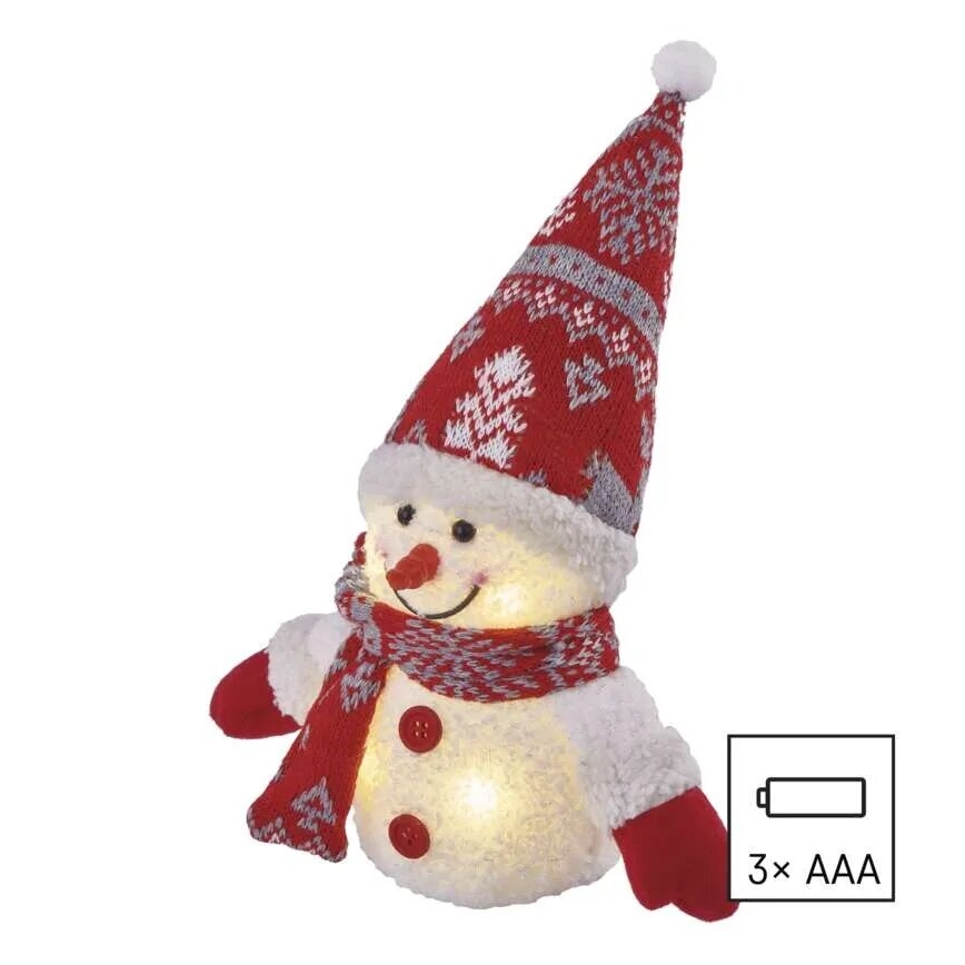 LED kerstdecoratie 4xLED/3xAAA sneeuwpop