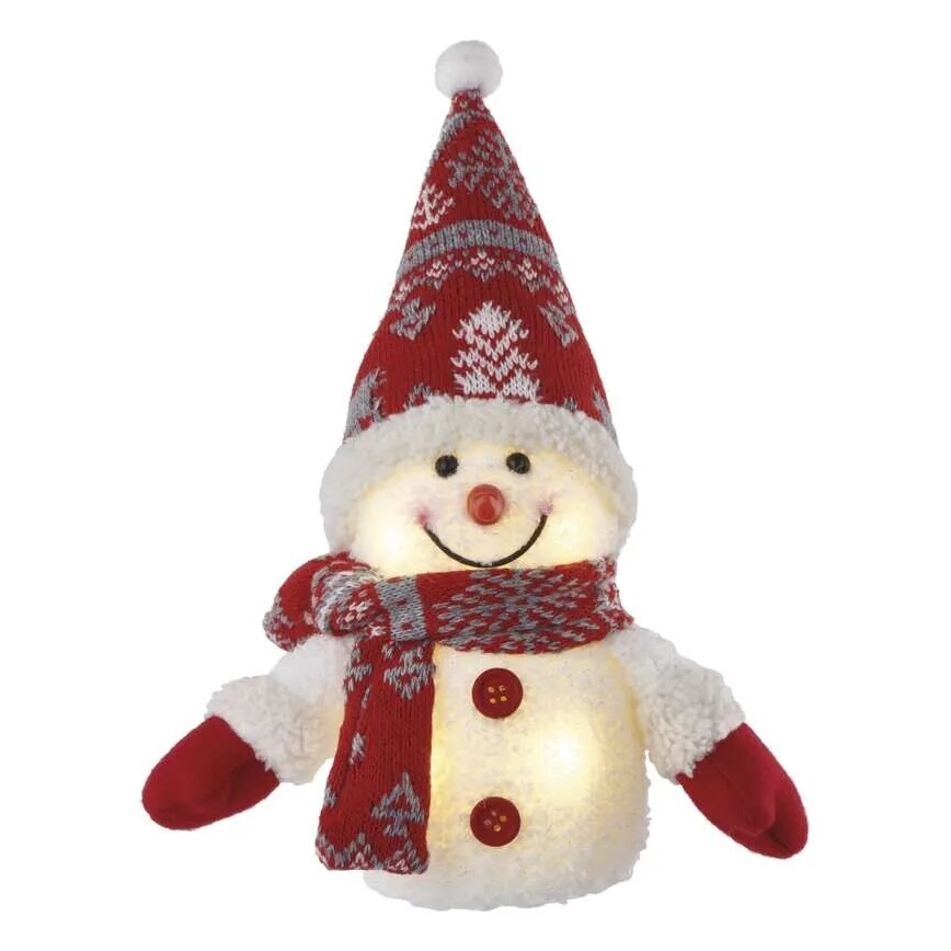 LED kerstdecoratie 4xLED/3xAAA sneeuwpop