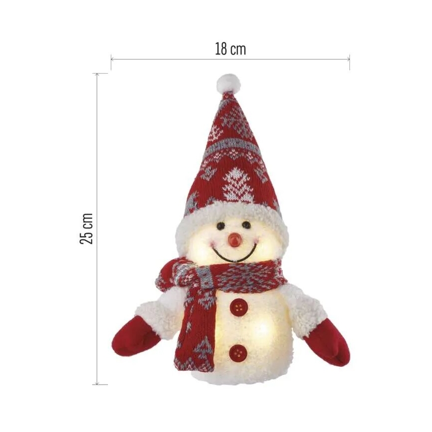 LED kerstdecoratie 4xLED/3xAAA sneeuwpop